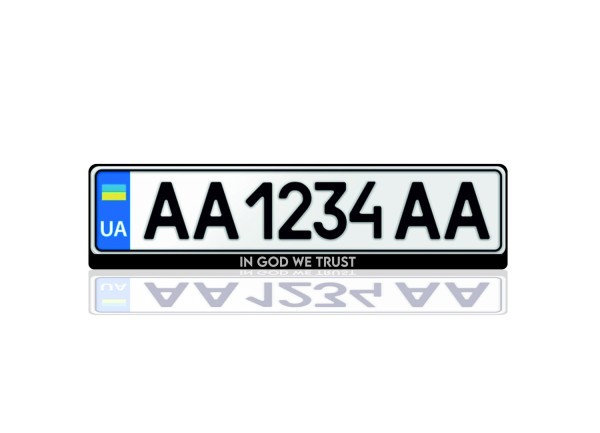 License Plate Frame "In God We Trust" (Europe type)