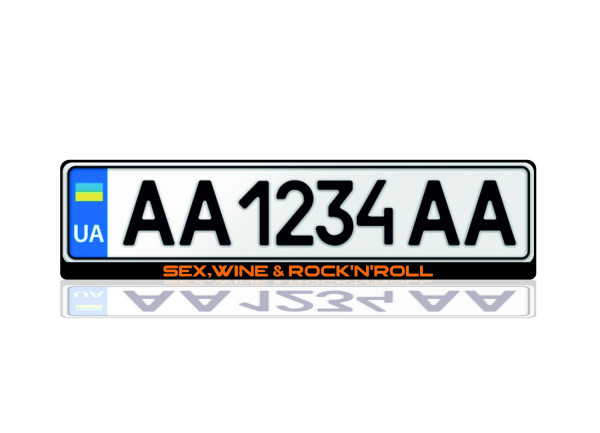 License Plate Frame Sex, Wine & Rock'n'Roll (Europe type)