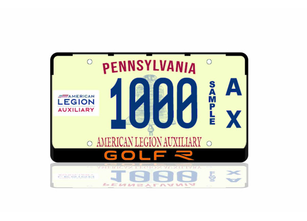 License Plate Frame for Volkswagen Golf VIII 2020+ with logo "R-Line" (USA type)