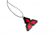 Car mirror pendant with logo Mitsubishi