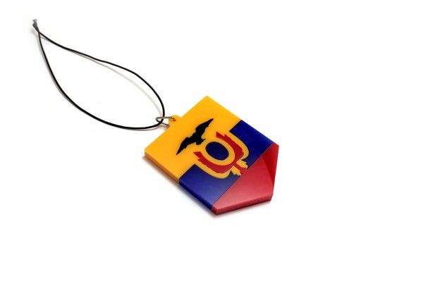 Car mirror pendant with flag of Ecuador