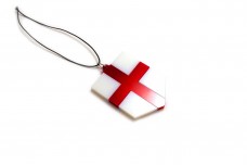 Car mirror pendant with flag of England