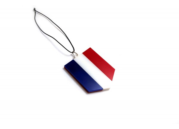 Car mirror pendant with flag of France
