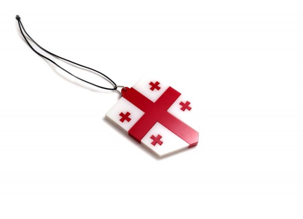 Car mirror pendant with flag of Georgia
