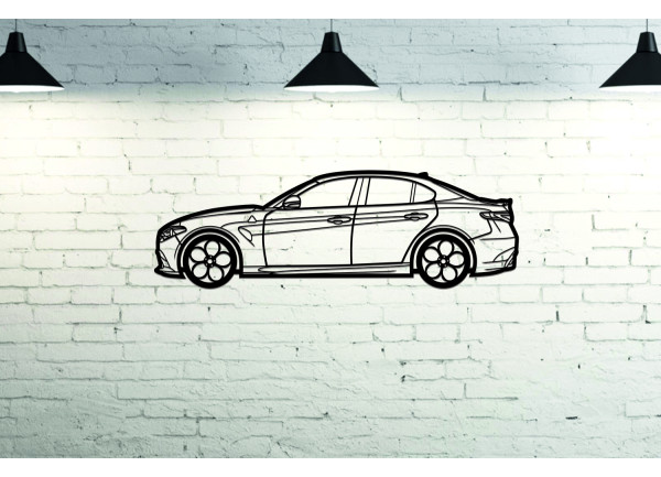 Car Wall Art decor for Alfa Romeo Giulia Quadrifoglio 2016+ - (type SIDE)