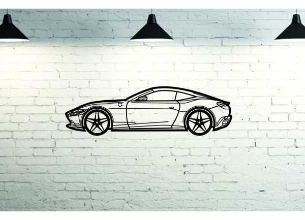 Car Wall Art decor for Ferrari Roma 2020+ - (type SIDE)