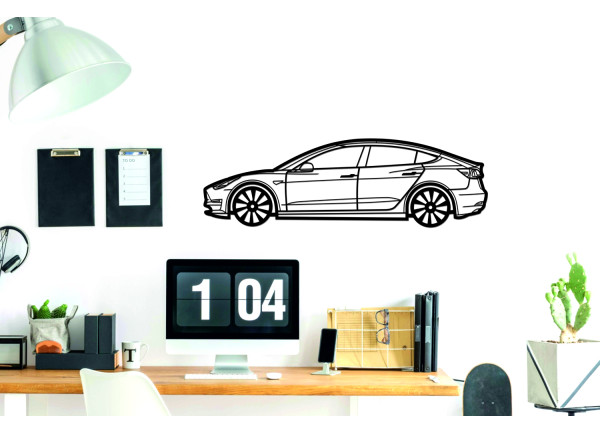 Car Wall Art decor for Tesla Model 3 2017-2023 - (type SIDE)